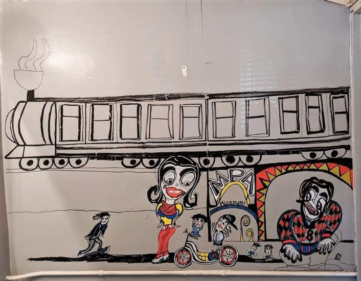 Bathroom mural commission. Work in Progress. All work by KeleneMonsterlove 