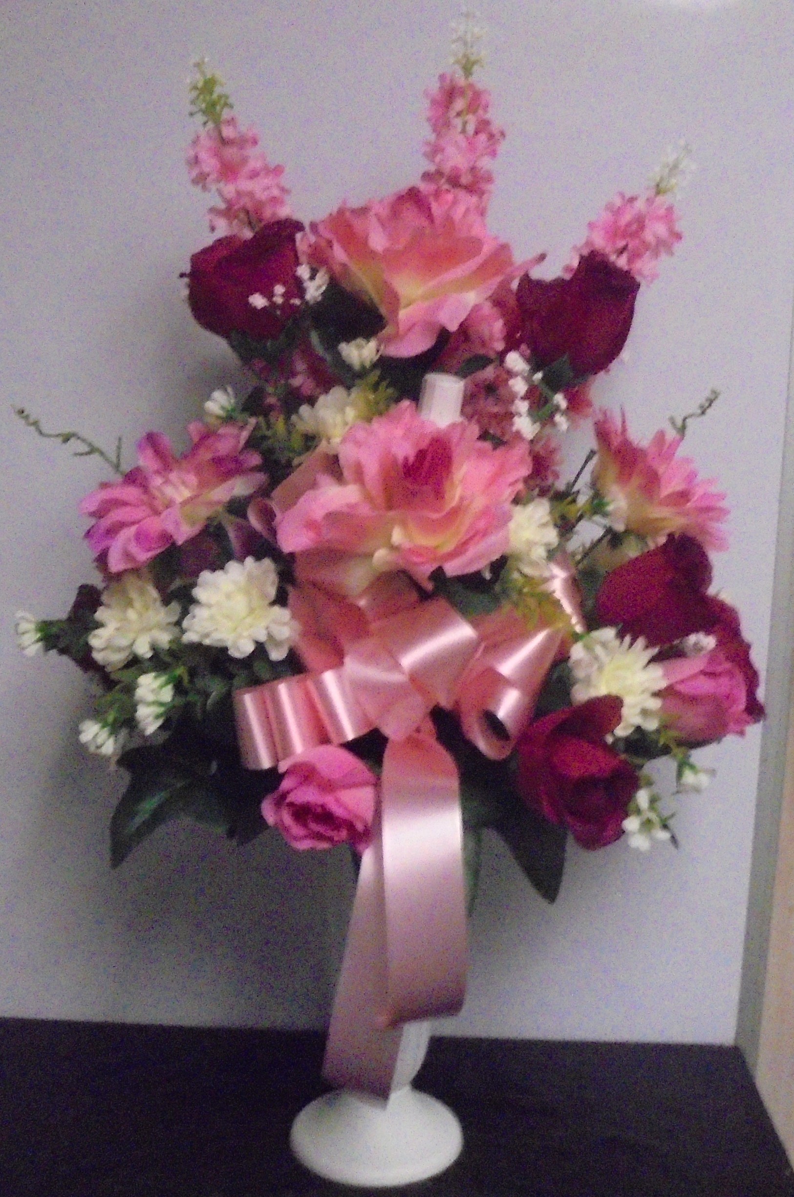 (3) "Silk" Cemetery Vase
(Pink Mix)
$65.00