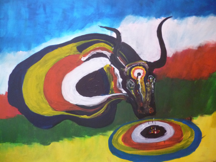 Yak Elegy, acrylic on paper, 70 X 100cm