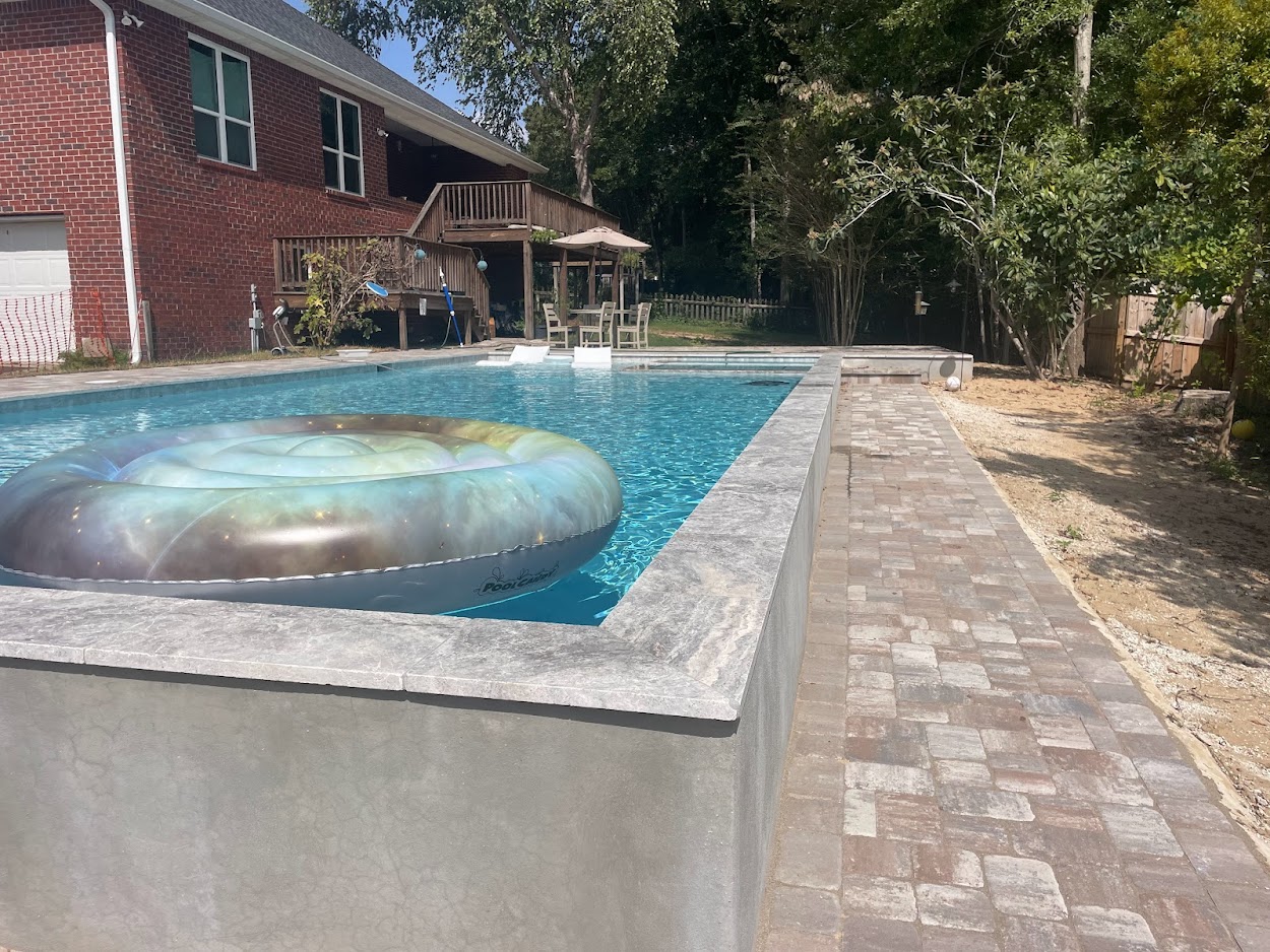 Silver Travertine Gray Stucco Wall