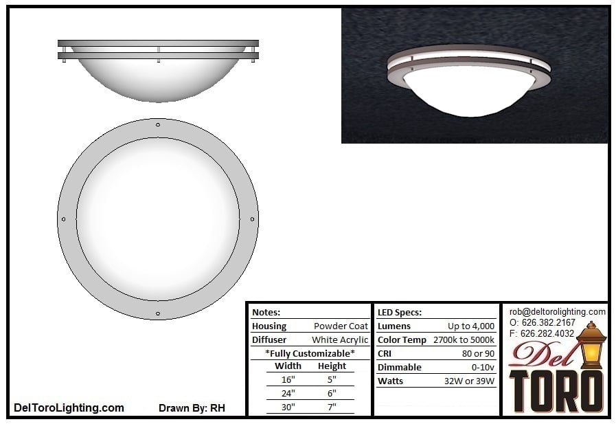 420C-Double Ring Bowl Ceiling Mount
