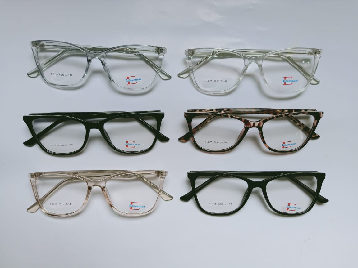 Modelo: E9825
Colores: Negro mate, Negro brillosos, Cafe, Gris y Transparente