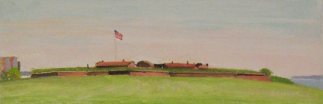 21. Afternoon, Ft. McHenry Study, 3x8, oil on panel