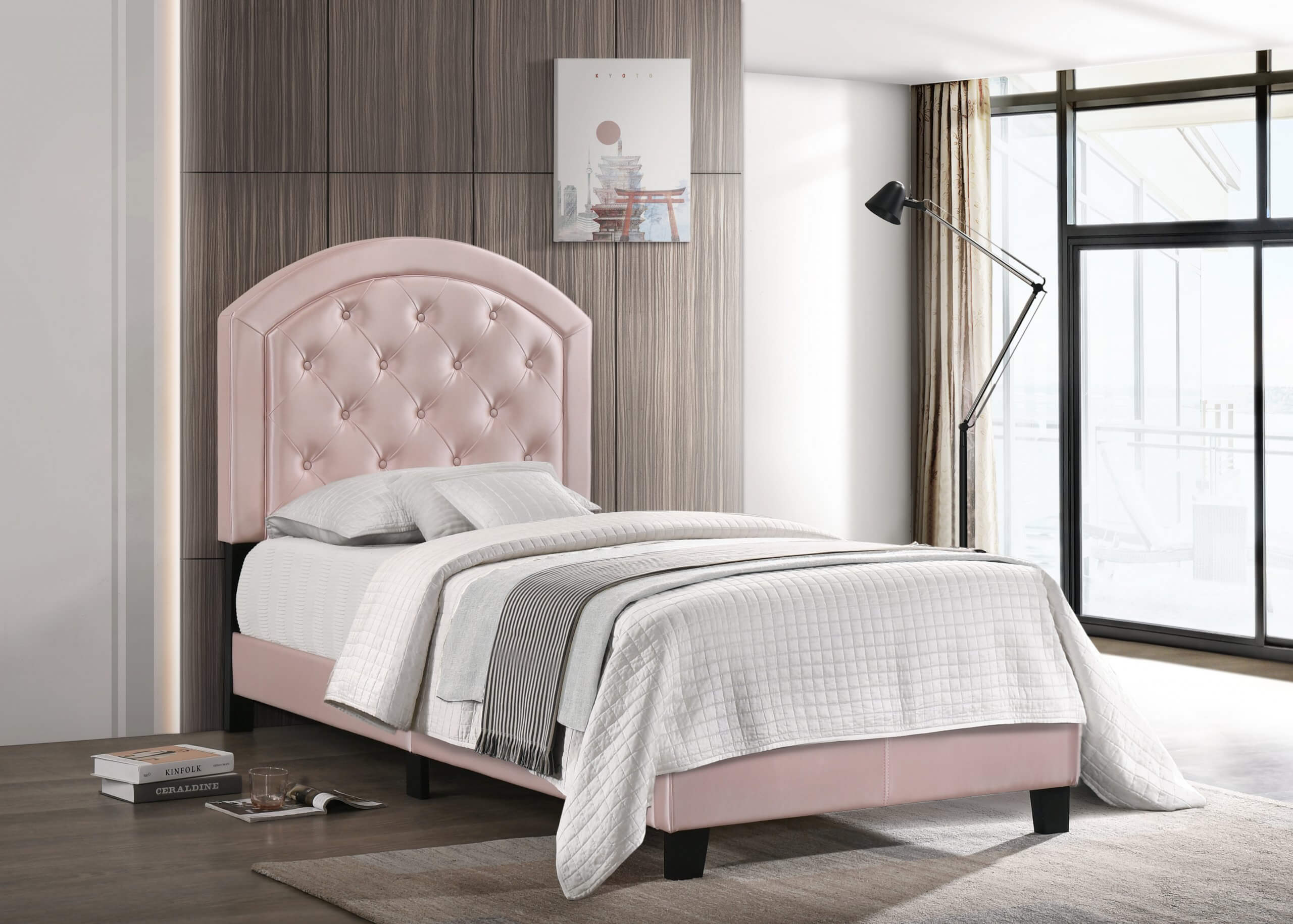 6259 Gaby Pink Platform Bed Twin 