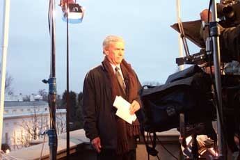 Mr. Brokaw on set.