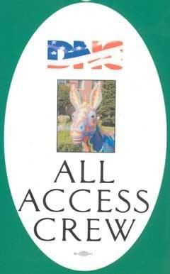 Credentials from a Democratic National Committee Gala Fundraiser.