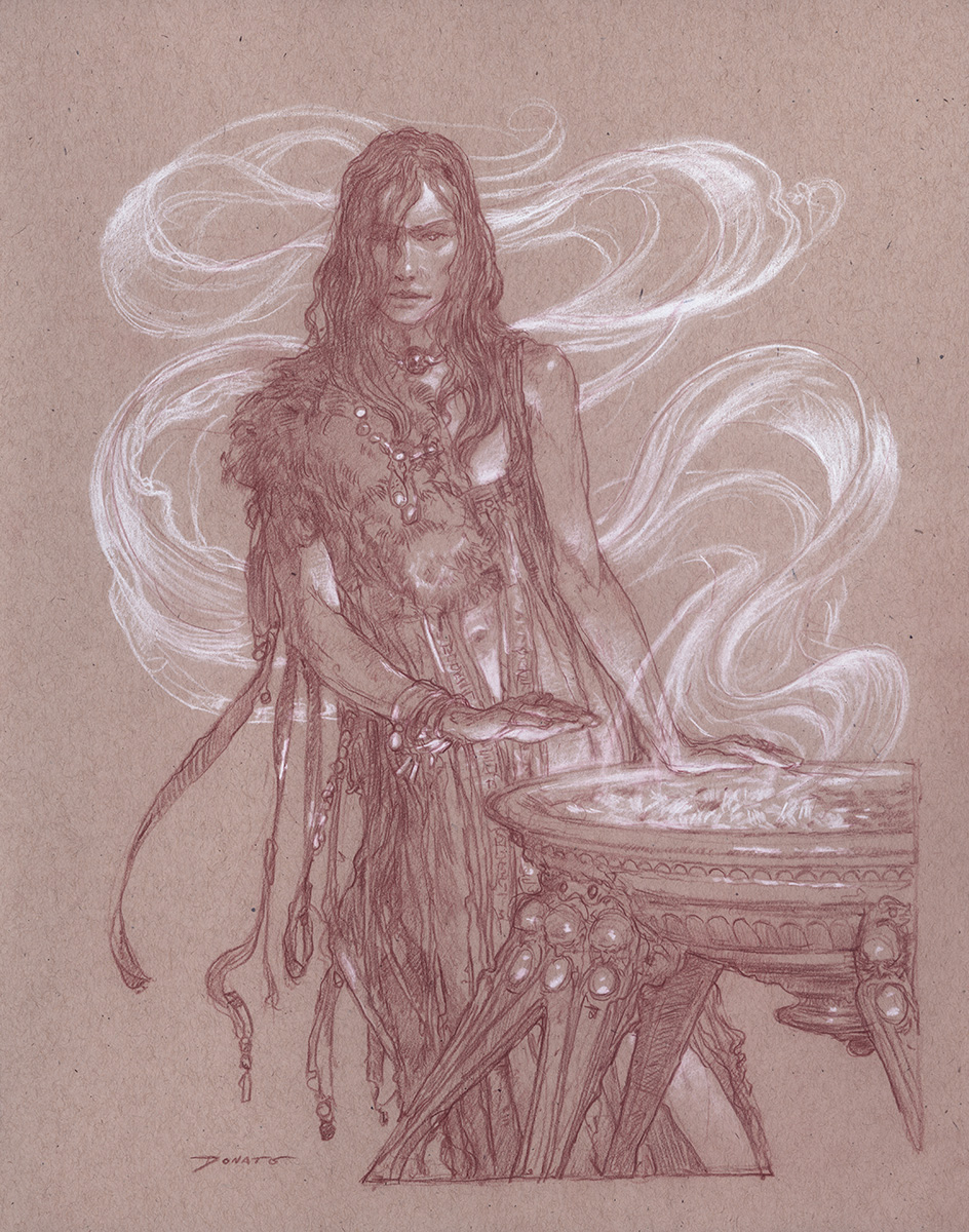 Warm Yourself With My Fire
14" x 11"  Watercolor and chalk on toned paper
private collection