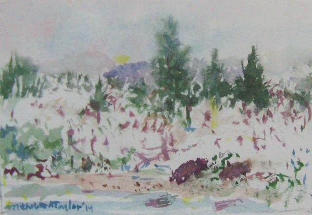 Taylor, Bears in Early Spring, 4" x 6" Watercolor