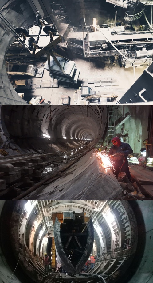 a dark tunnel filled with lots of water a dark tunnel filled with lots of water