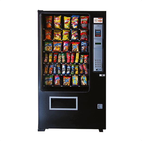 SNACK 39
Capacidad de 553 productos (varia) con 40 selecciones.
6 charolas a temperatura ambiente.
Cuenta con sensores de caída que garantizan la entrega del producto.
Sistema operativo de control amigable, 100% flexible y cómodo.
Medidas de 182 cm*92cm*88 cm.
NO REFRIGERADA