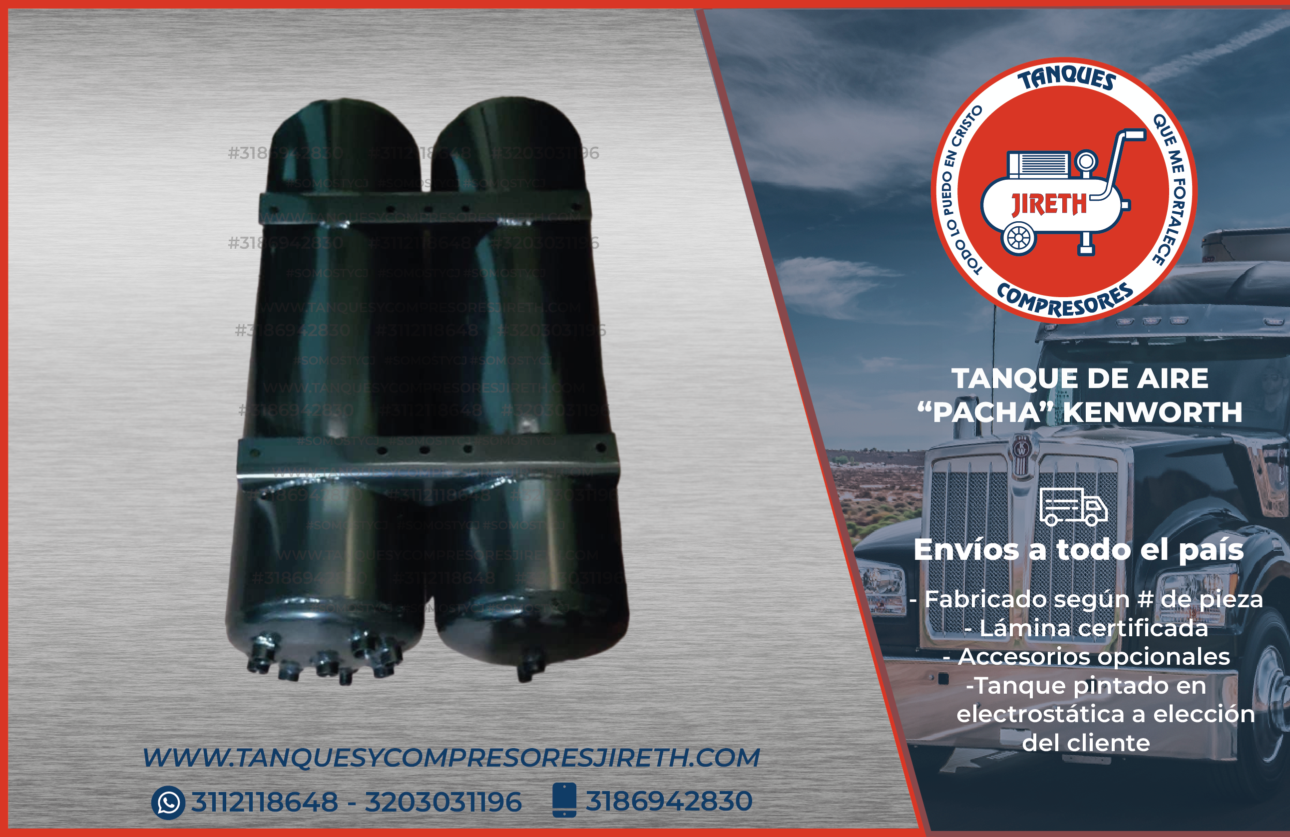 Tanques para aire de camión Kenworth T800 - Directos fabricantes