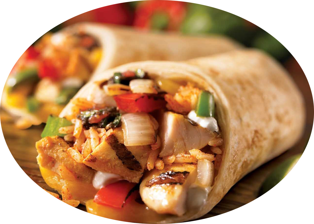 Delicioso Burrito envuelto en una suave tortilla de trigo con pechuga de pollo, queso danes, tomate, lechuga, aji, aderezado con catchup, mayonesa y salsa de la casa.