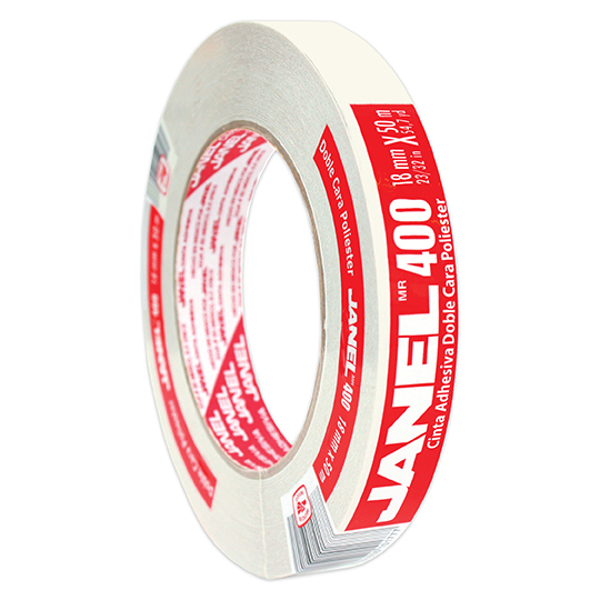 CINTA DOBLE CAPA PL JANEL 18X50 PZA
POLIESTER LINEA 400
ARTÍCULO: CINTA ADHESIVA
TIPO: DOBLE CAPA DE POLIESTER
COLOR: BLANCO
MODELO: 400
MARCA: JANEL