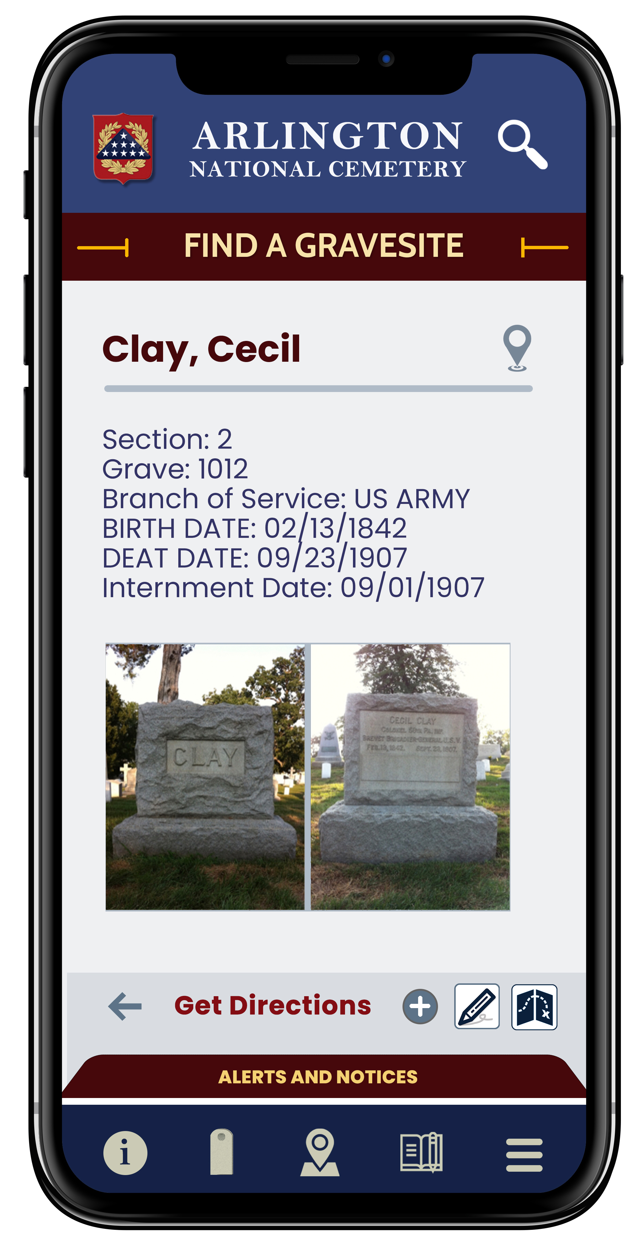 Arlington App Grave Finder