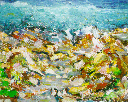 Op-032 TIDE POOL 24 in X 30 in Oil on Board 1990