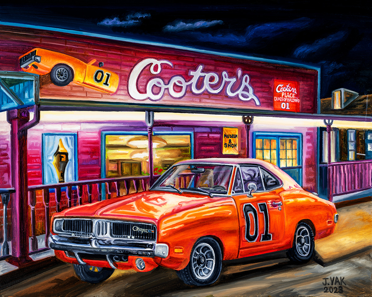 1969 Dodge Charger 
(Dukes of Hazzard)
24 X 30 Original Oil
$3000
2023
