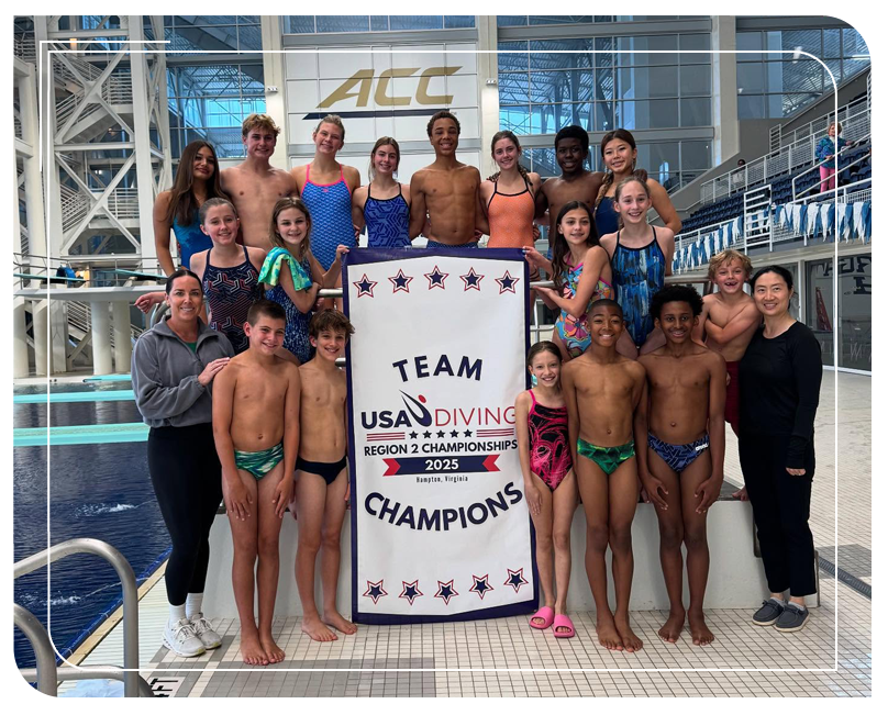 A group photo of young diver A group photo of young diver
