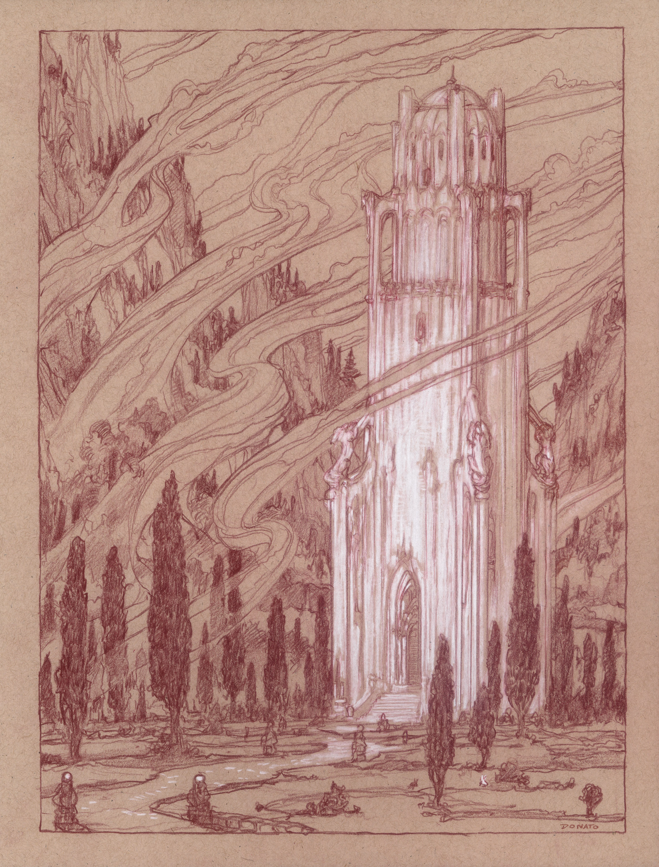 Uprooted- Chapter 2 - The Tower
14" x 11" Watercolor Pencil and Chalk on Toned Paper 2018