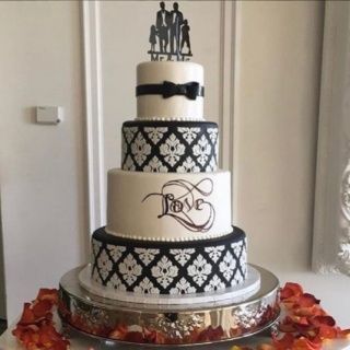 Black And White Cake Wedding Cake