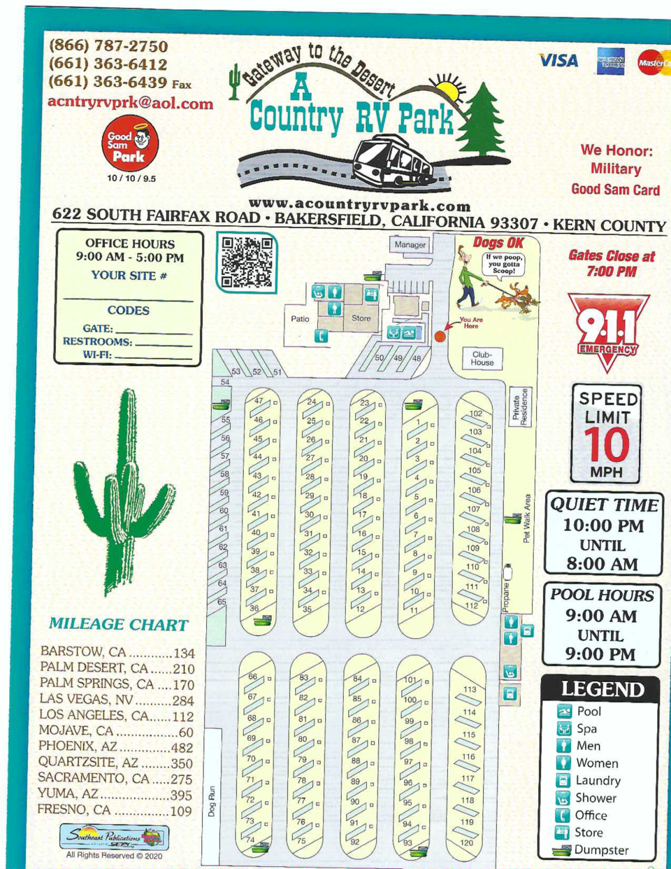 Recreational Vehicle Park Campsite Bakersfield A Country Rv Park