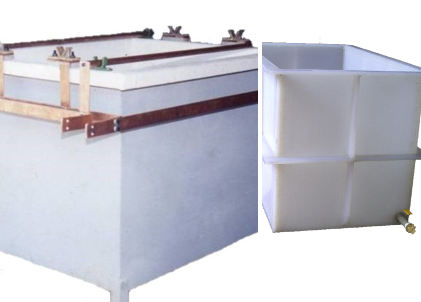 Tanques industriales de almacenamiento de líquido con estructura resistente.