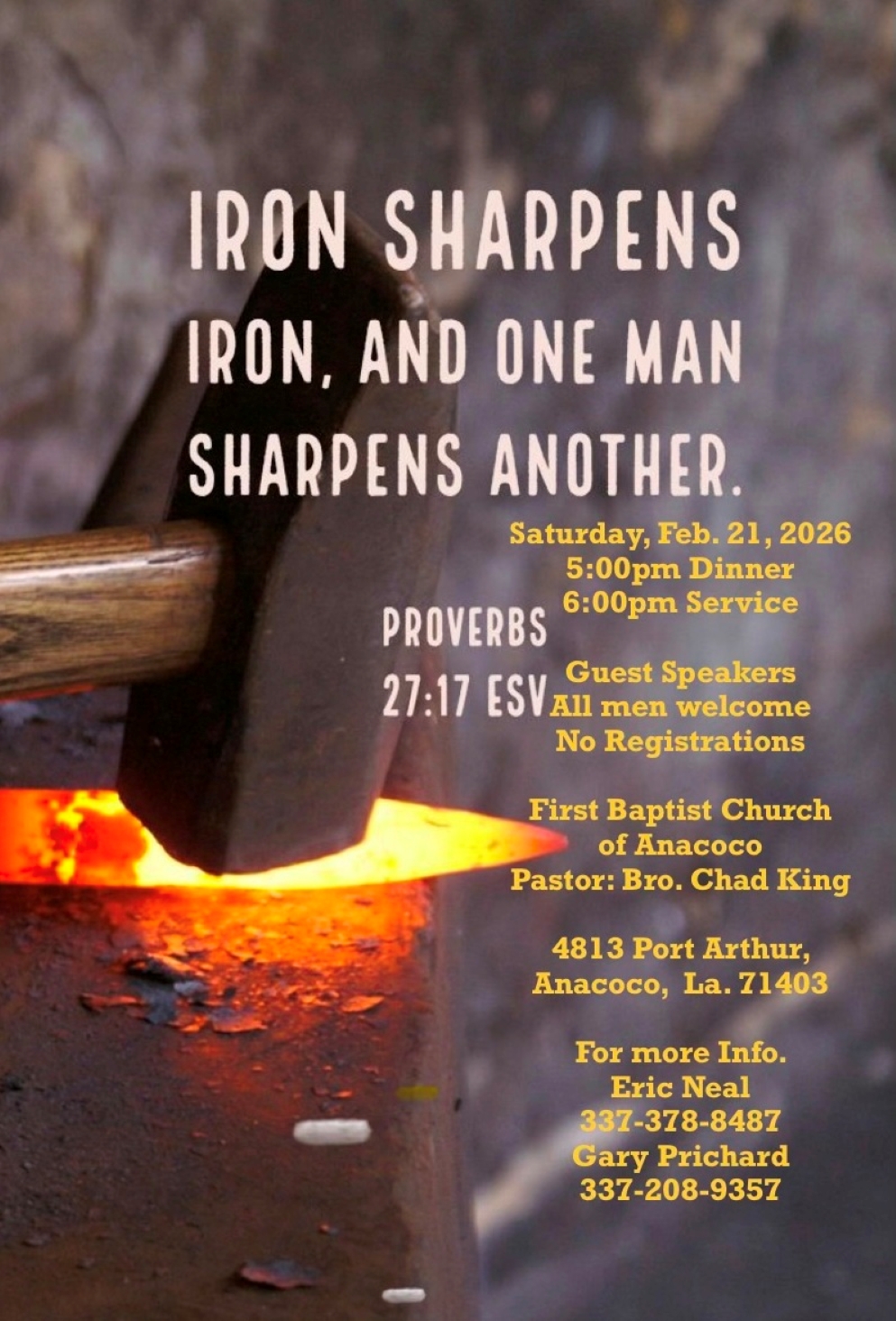 Iron Sharpens Iron
     Feb. 21, 2026