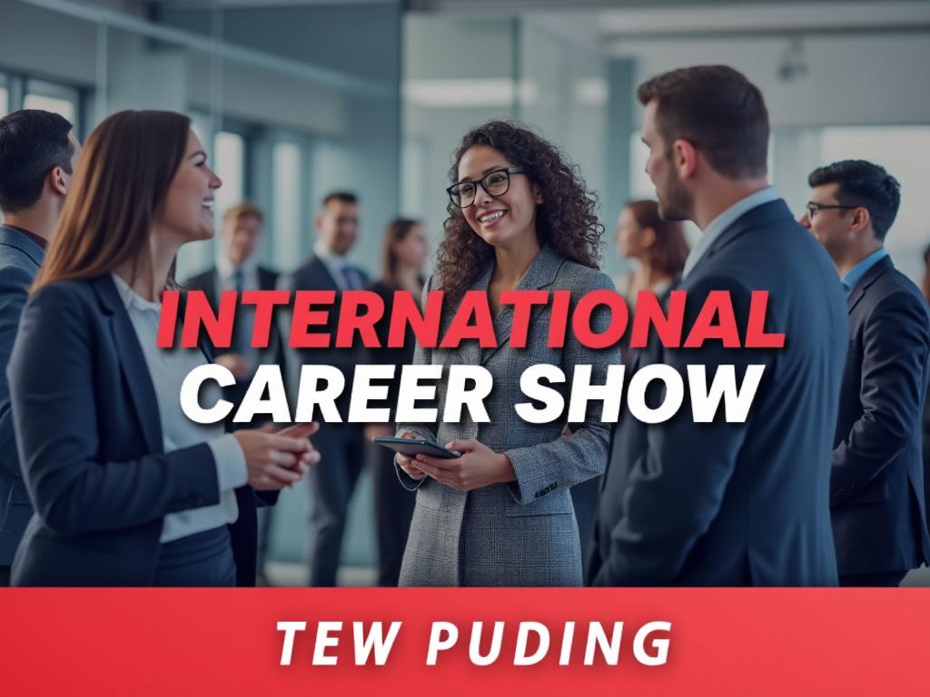 Business professionals networking at the International Career Show event.