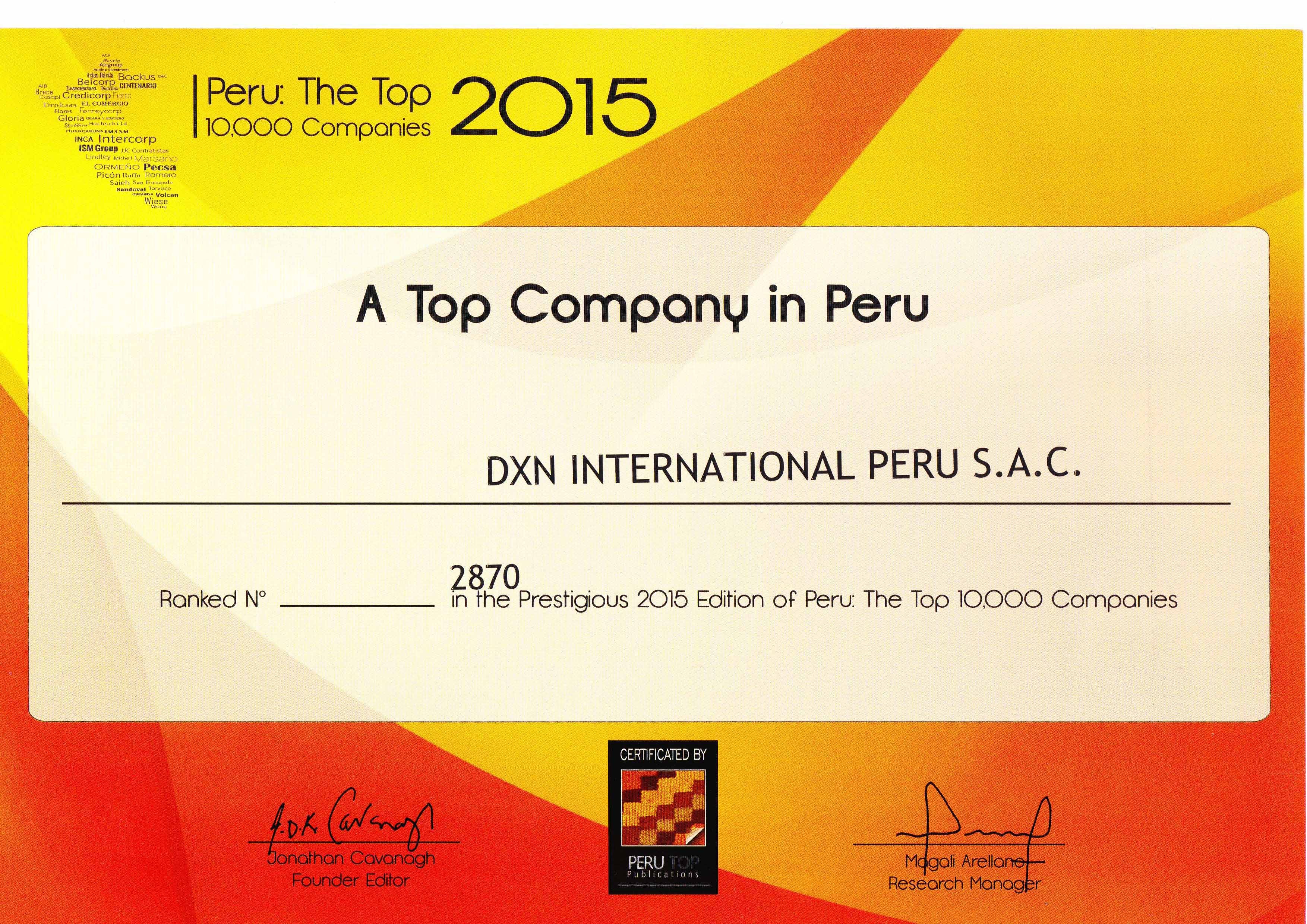 2015 Edition of Peru: The Top 10,000 Companies