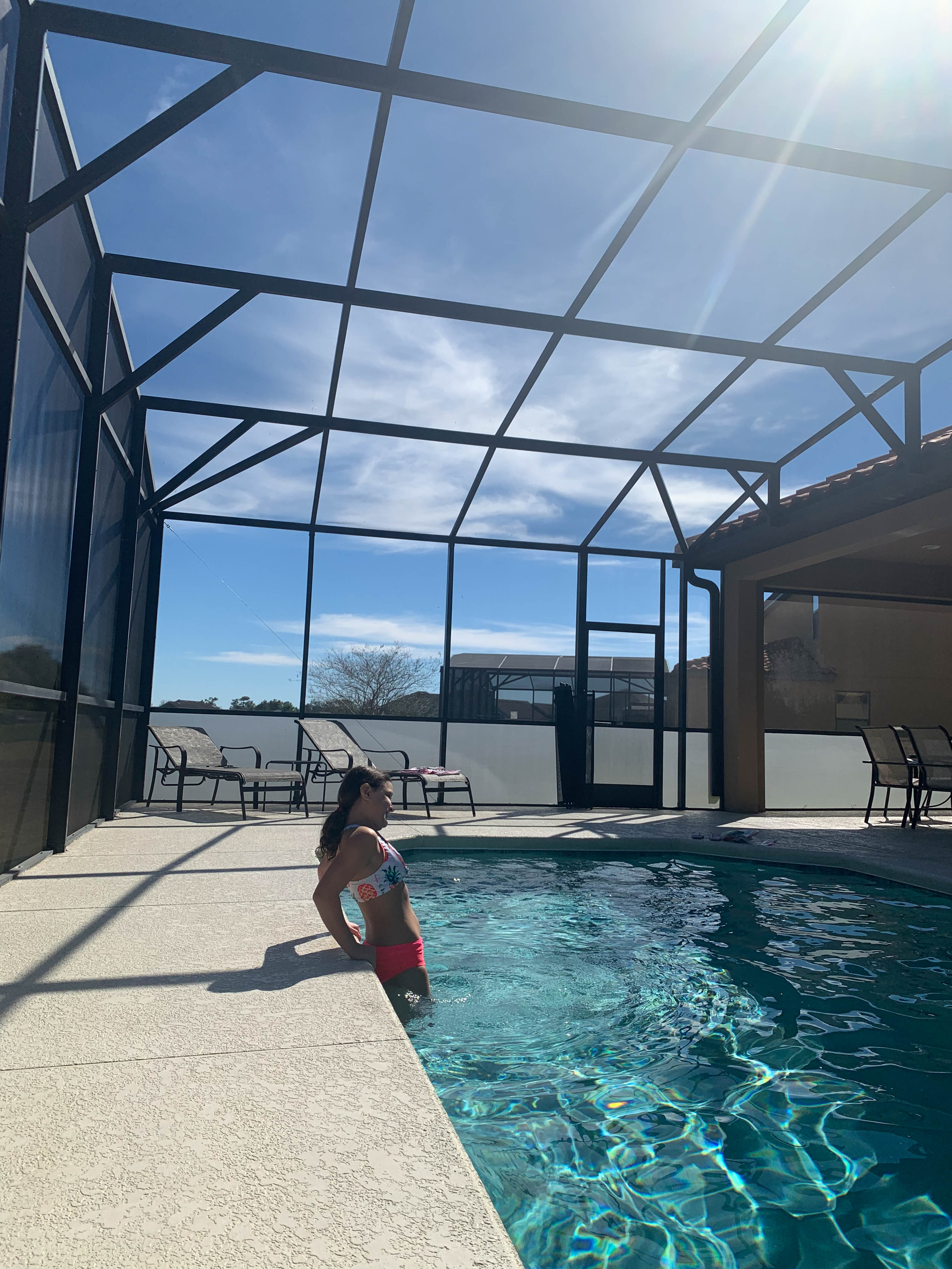 We swam in our pool