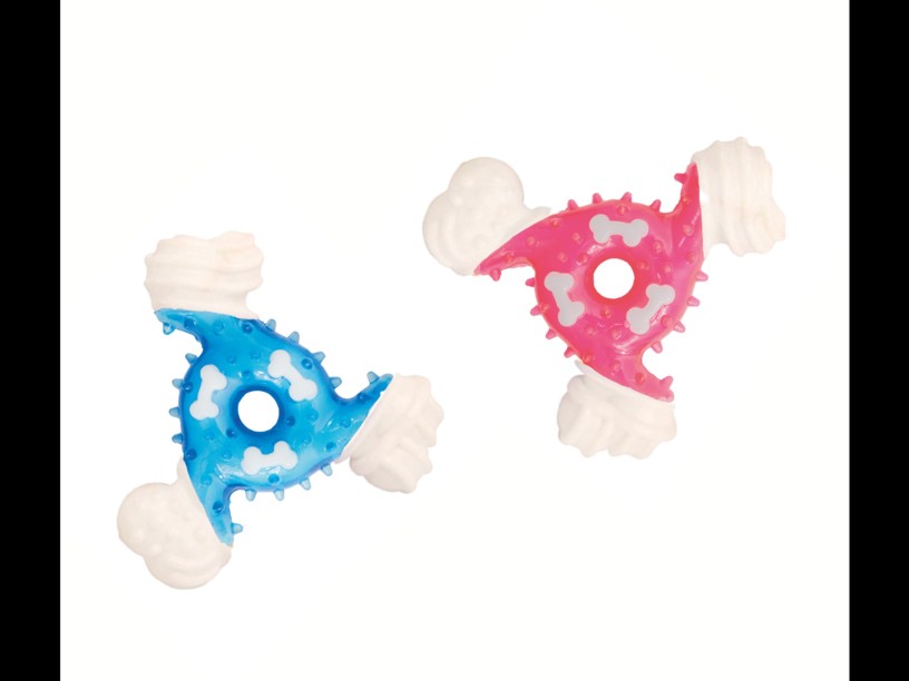 SP-3895 CHEWY CHUMS HUESO
 DE NYLON Y CAUCHO TREBOL
 11 CM