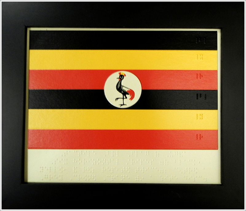 Braille ugandan flag||||Braille flag of Uganda