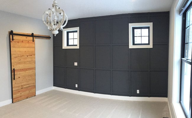 Accent Wall with Custom Built Barn Door