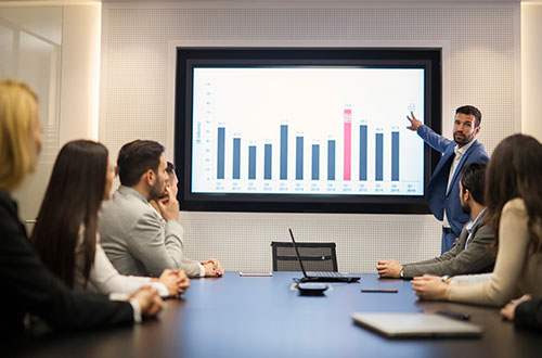 Businessman Showing Presentation