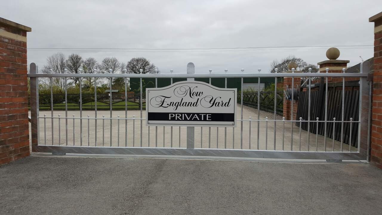 Galvanised sliding gate