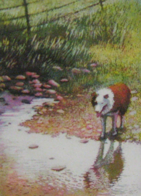 Hegler, Farm Dog, 4x3 Aquatint