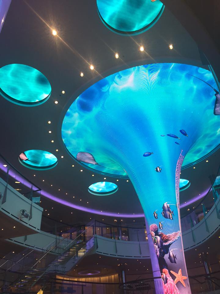 View of the decorative interior of the Carnival Vista.