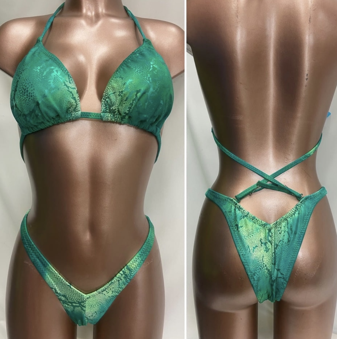 R7027 $40
C slim cut top
Medium 
XXsmall back
Green seascape print
