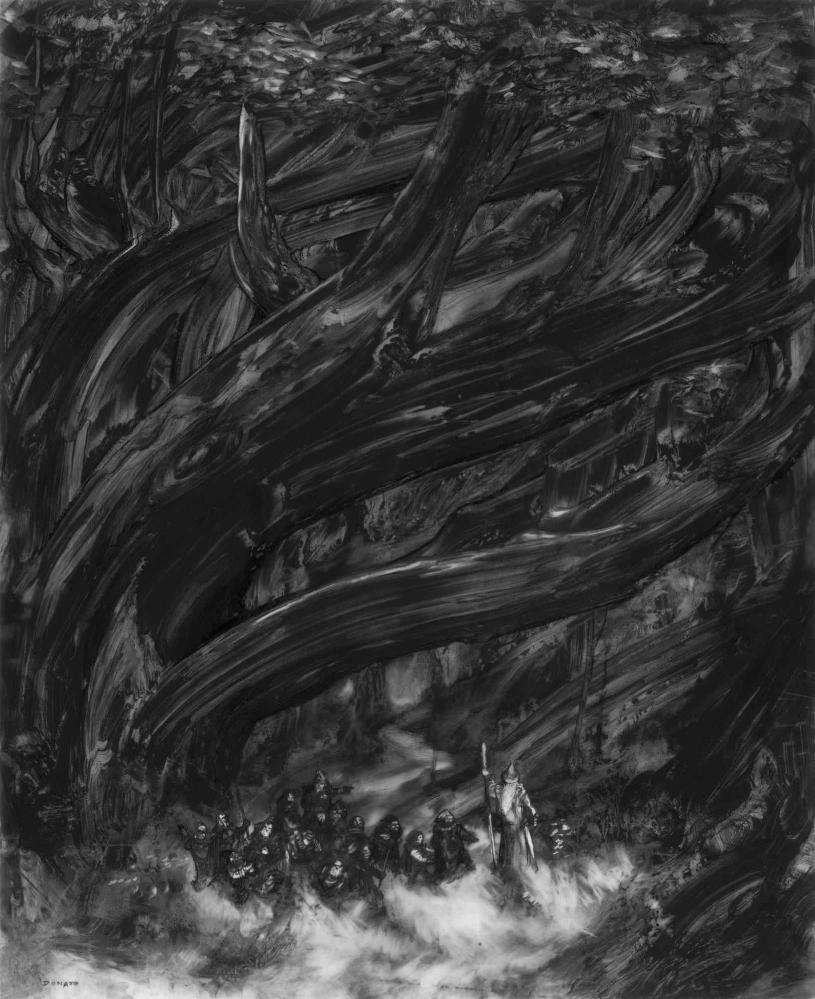 Edge of Mirkwood Forest
17" x 14" graphite pencil and paint 2019
collection of Joshua Patel