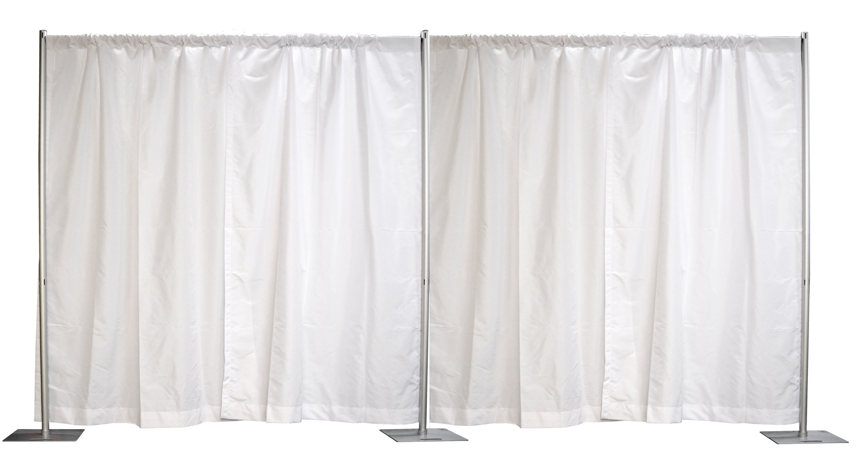Pipe and Drape Sets  8' tall(white)
6'-10' Starting at $41
12'-20' Starting at $76

