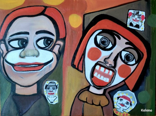 Title Amusement 18 x 24. Acrylic on canvas. By Kelene 2022 $200.00