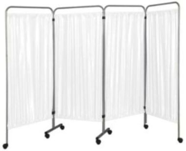 BIOMBO PARA SEPARACIÓN DE PACIENTES
Estructura metálica
Cuatro cuerpos
Telas  desmontables y lavables
Cuerpos independientes plegables
Tiempo de fabricación 3-4 días hábiles
