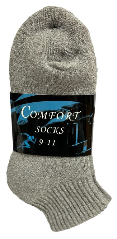 Q303 
2PK CONFORT SOCKS QUARTER GRAY 9-11
UPC 6133679538216
Q403 
2PK COMFORT SOCKS QUARTER GREY 10-13
UPC 812462030293
120 CS PACK 