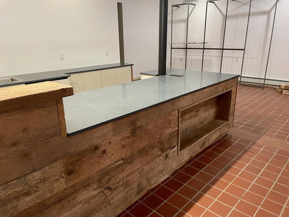 So with offering our fire collection of cabinetry from the basics to a custom color from the Sherman-Williams collection here is our selection of the following counter tops in different photos for your review.