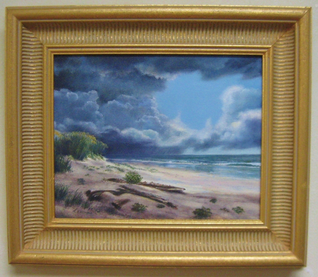 Incoming Storm, Ocracoke Island, NC, 8 x 10 Oil on Panel