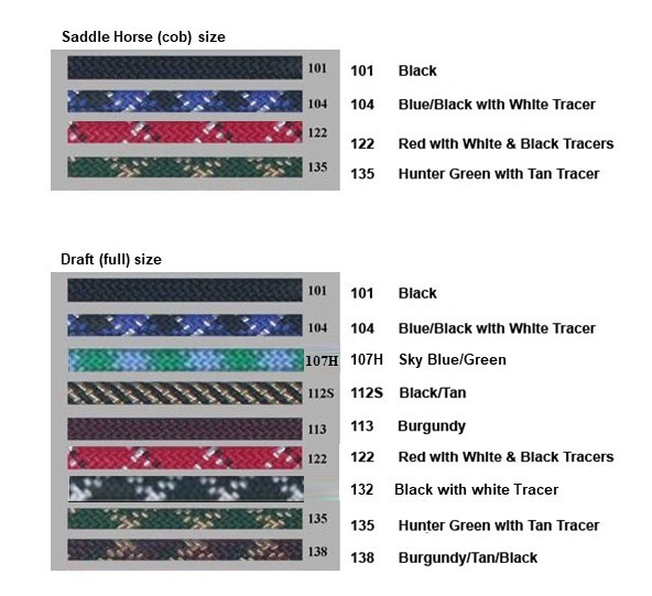 Halter colours - click here to see large size chart! Halter colours - click here to see large size chart!