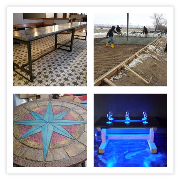 Flooring with neon lights