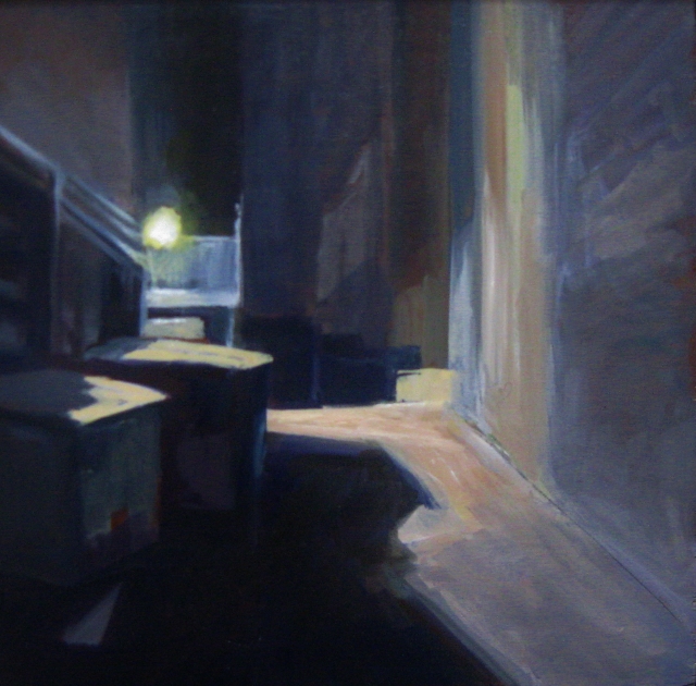 Sturtevant, Alley Light, 8" x 8" Oil 