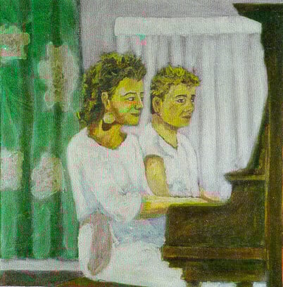 Op-016 DUET 24 in x 24 in Oil on Linen 1992