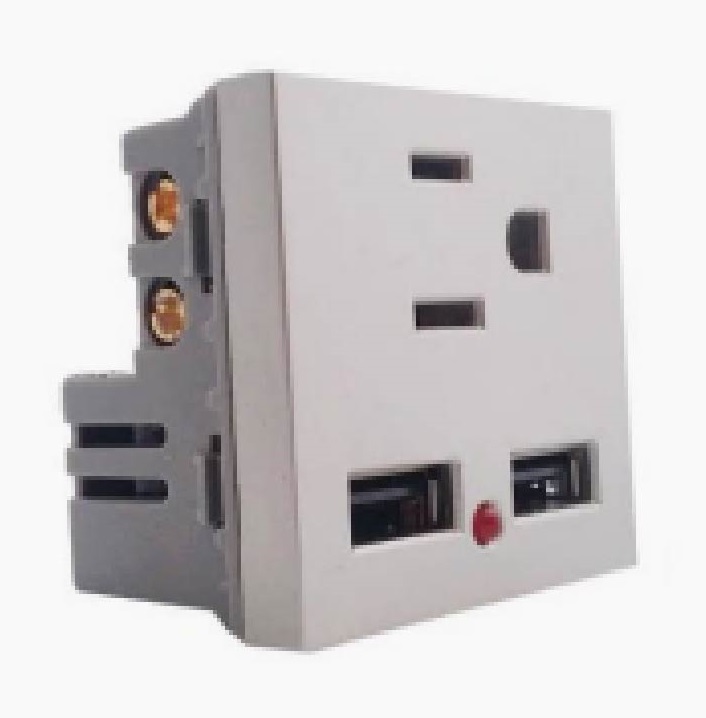 2 TOMAS DE USB Y CONTACTO PLATEADO
SKU: PUSB400-M/P