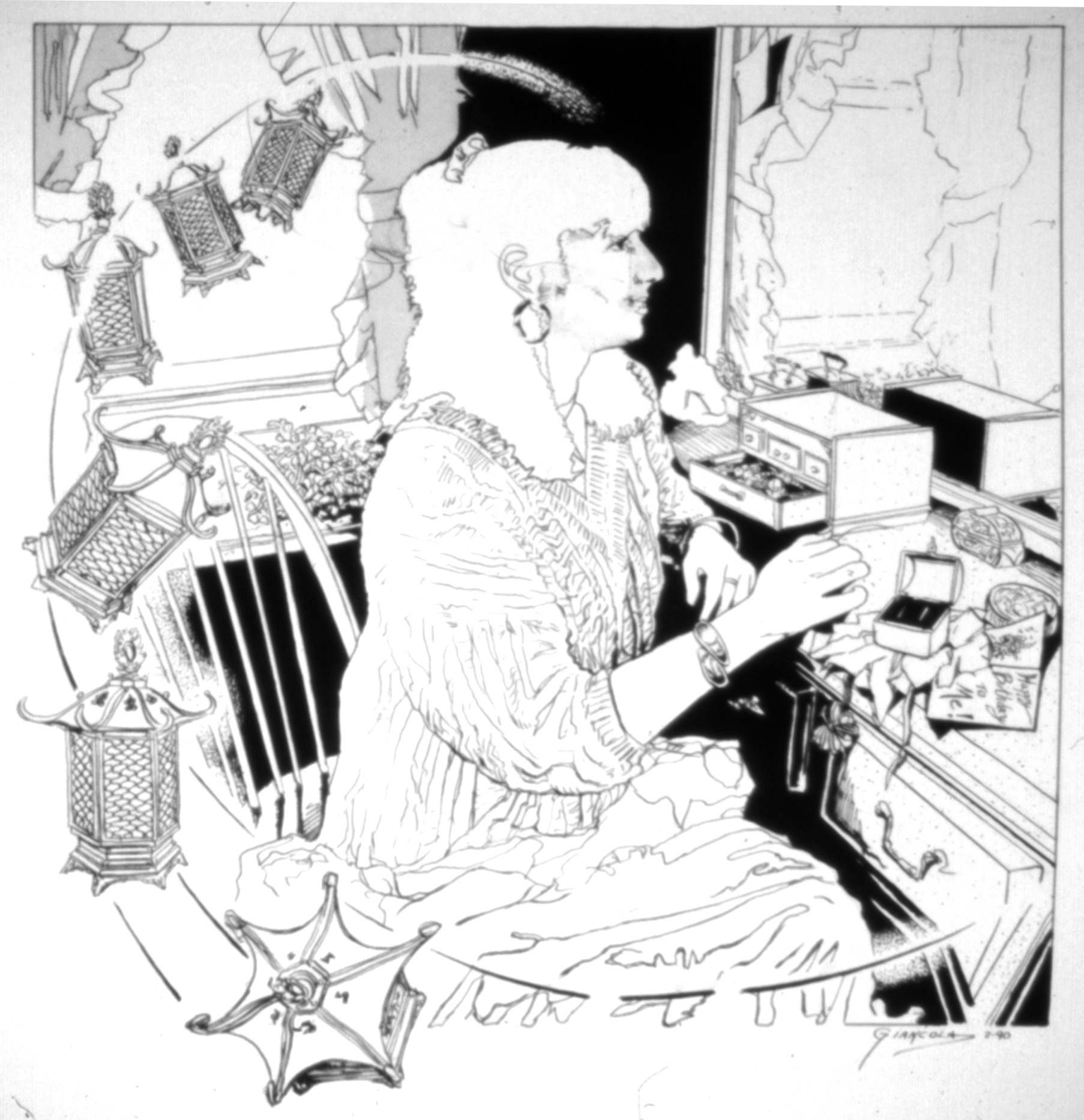 The Dresser
$500
15" x 15" ink on paper
1990